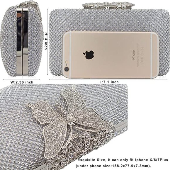 NEW Sparkling Bling Swarovski Crystal Rhinestone Clutch Butterfly Purse … - Picture 14 of 14